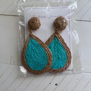 Rattan teardrop earrings